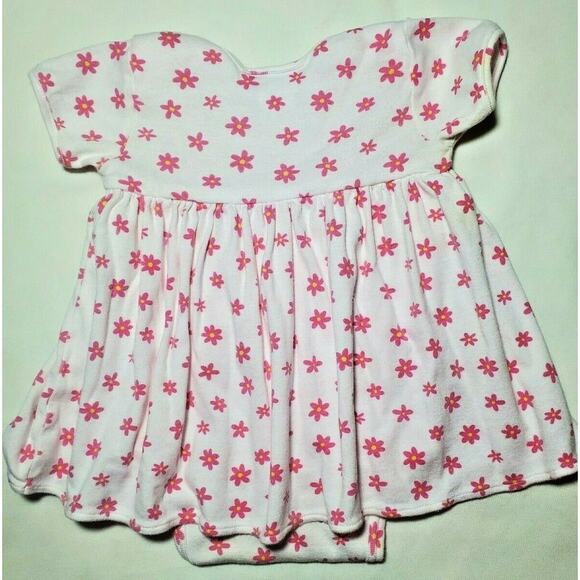 Vintage 1990s Baby Girls Gerber 18m 18 Months Floral Pink White Dress Flower - Picture 5 of 7